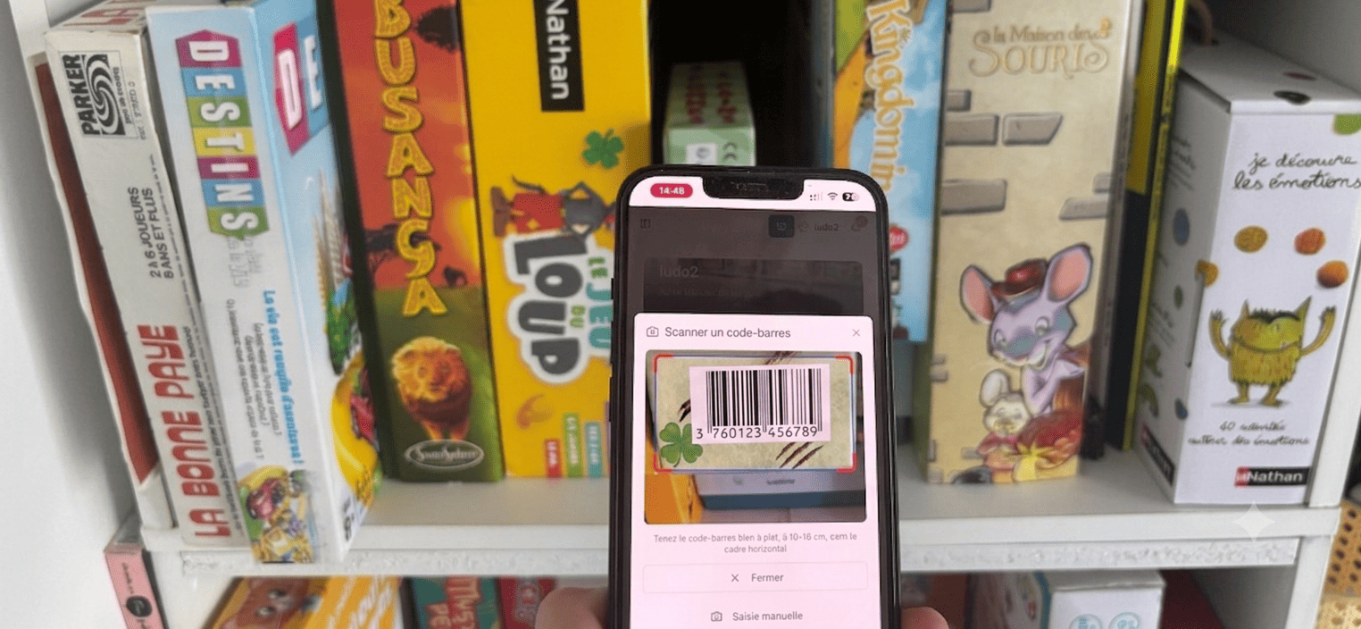 Scanner code-barres jeu de société dans Cubelya