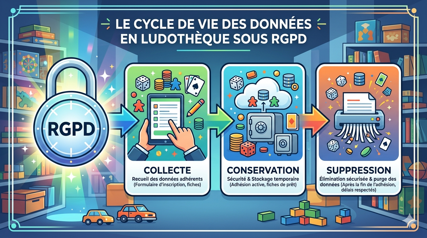 Fichier adhérents conforme RGPD dans Cubelya, logiciel ludothèque français